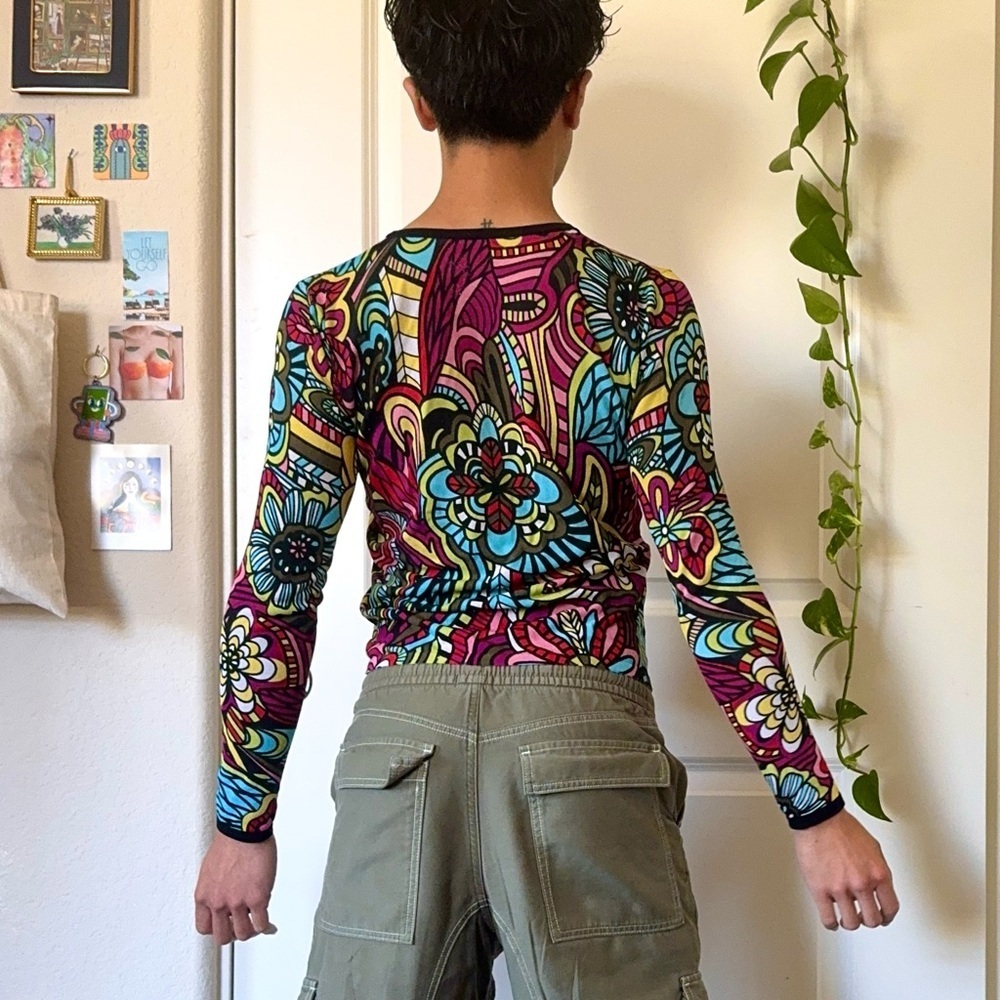 Vintage Y2K Floral Long Sleeve Top - Picture 4 of 7